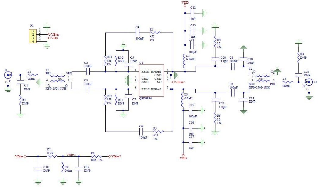 Schematic - Qorvo QPB8896PCK-1 RF Development Tool